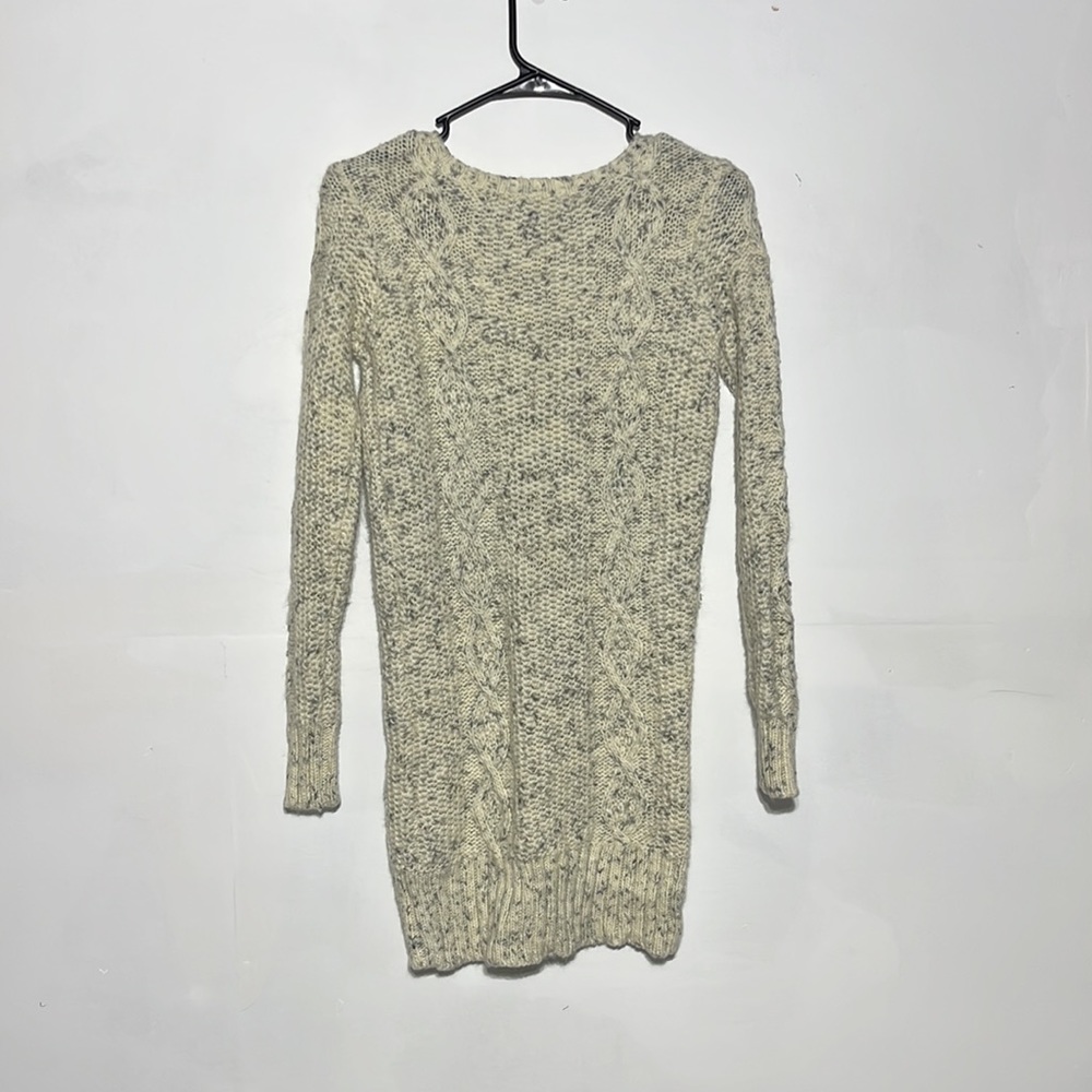 American Eagle Chunky Knit Cream Grey Sweater Dress Size XXS - Picture 6 of 6